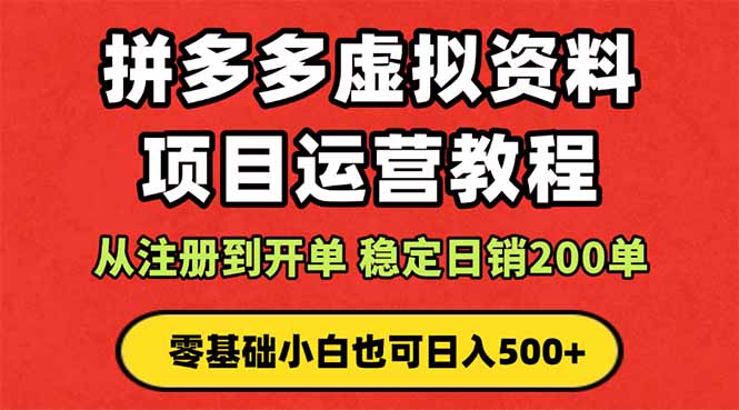 拼多多开店运营课程： 蓝海变现玩法，轻松实现睡后收入 零基础小白也可…-黑马项目网