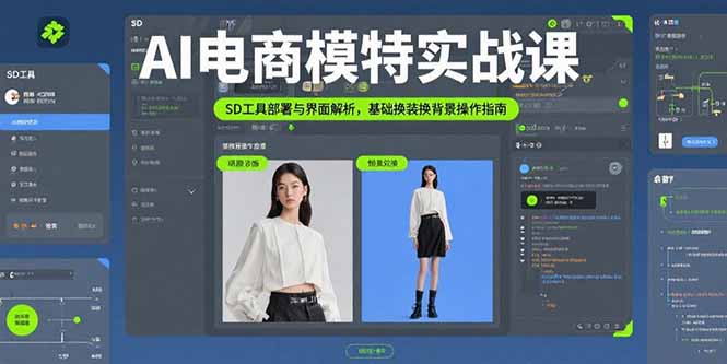 AI电商模特实战课，SD工具部署与界面解析，基础换装换背景操作指南-黑马项目网