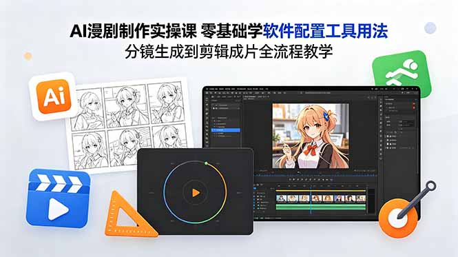 AI漫剧制作实操课 零基础学软件配置工具用法 分镜生成到剪辑成片全流程教学-黑马项目网
