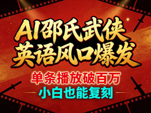 AI邵氏武侠英语风口爆发，单条播放破百万，小白也能复刻-黑马项目网