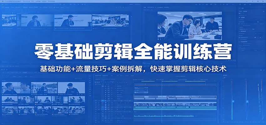 零基础剪辑全能训练营：基础功能+流量技巧+案例拆解，快速掌握剪辑核心技术-黑马项目网