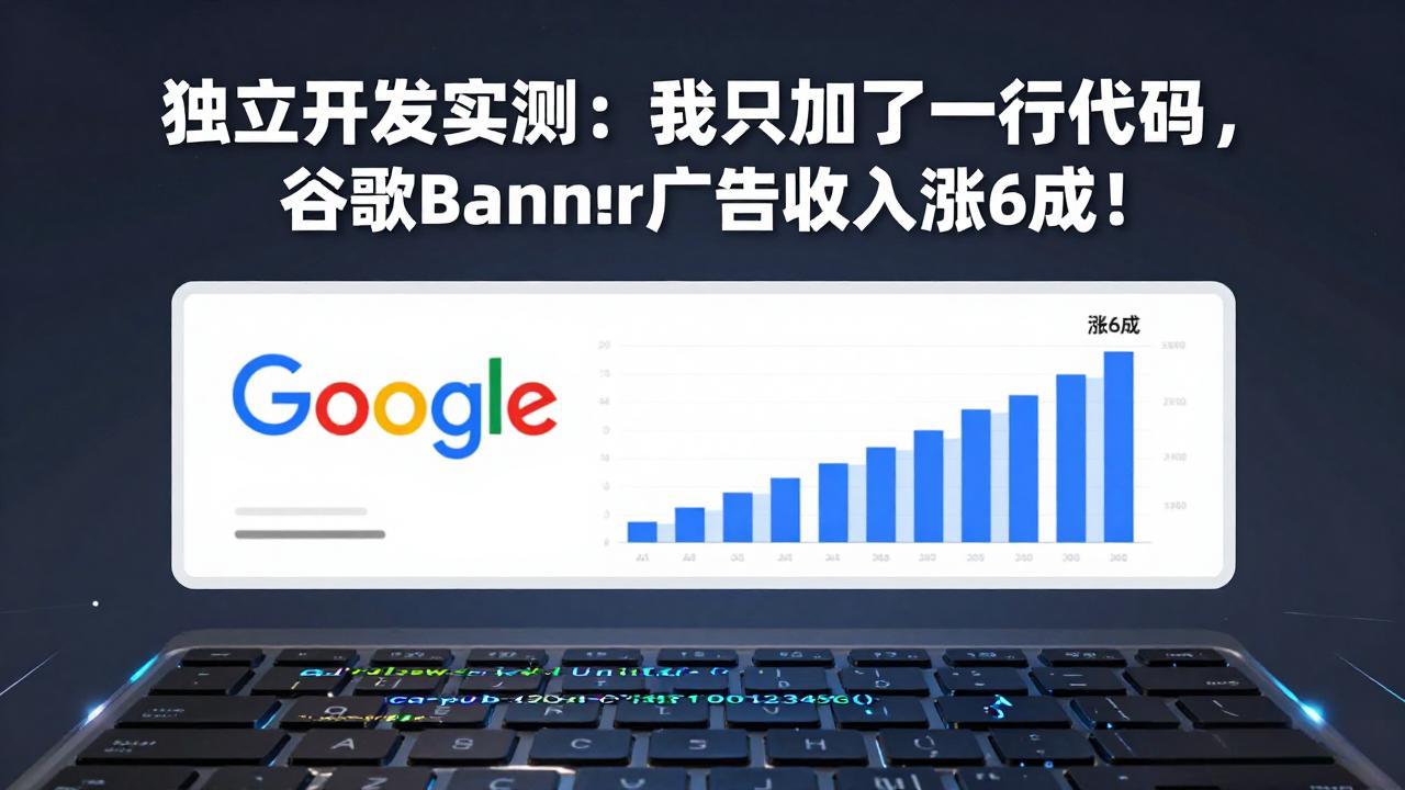 付费文章：独立开发实测：我只加了一行代码，谷歌Banner广告收入涨6成！-黑马项目网