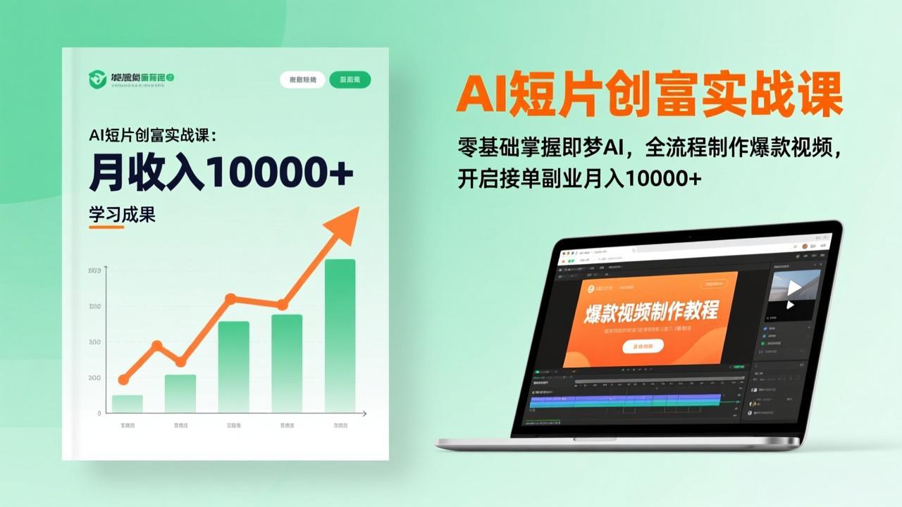 AI短片创富实战课：零基础掌握即梦AI，全流程制作爆款视频，开启接单副业月入10000+(更新-黑马项目网
