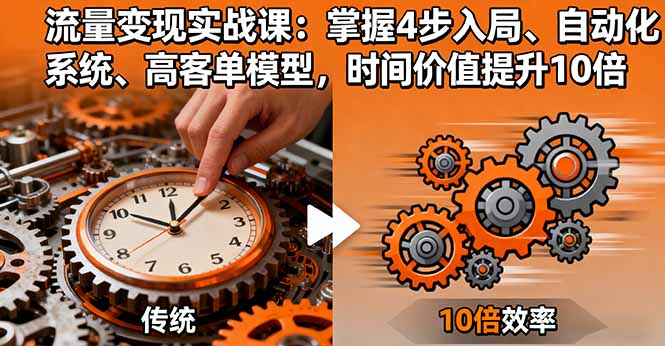 流量变现实战课：掌握4步入局、自动化系统、高客单模型，时间价值提升10倍-黑马项目网