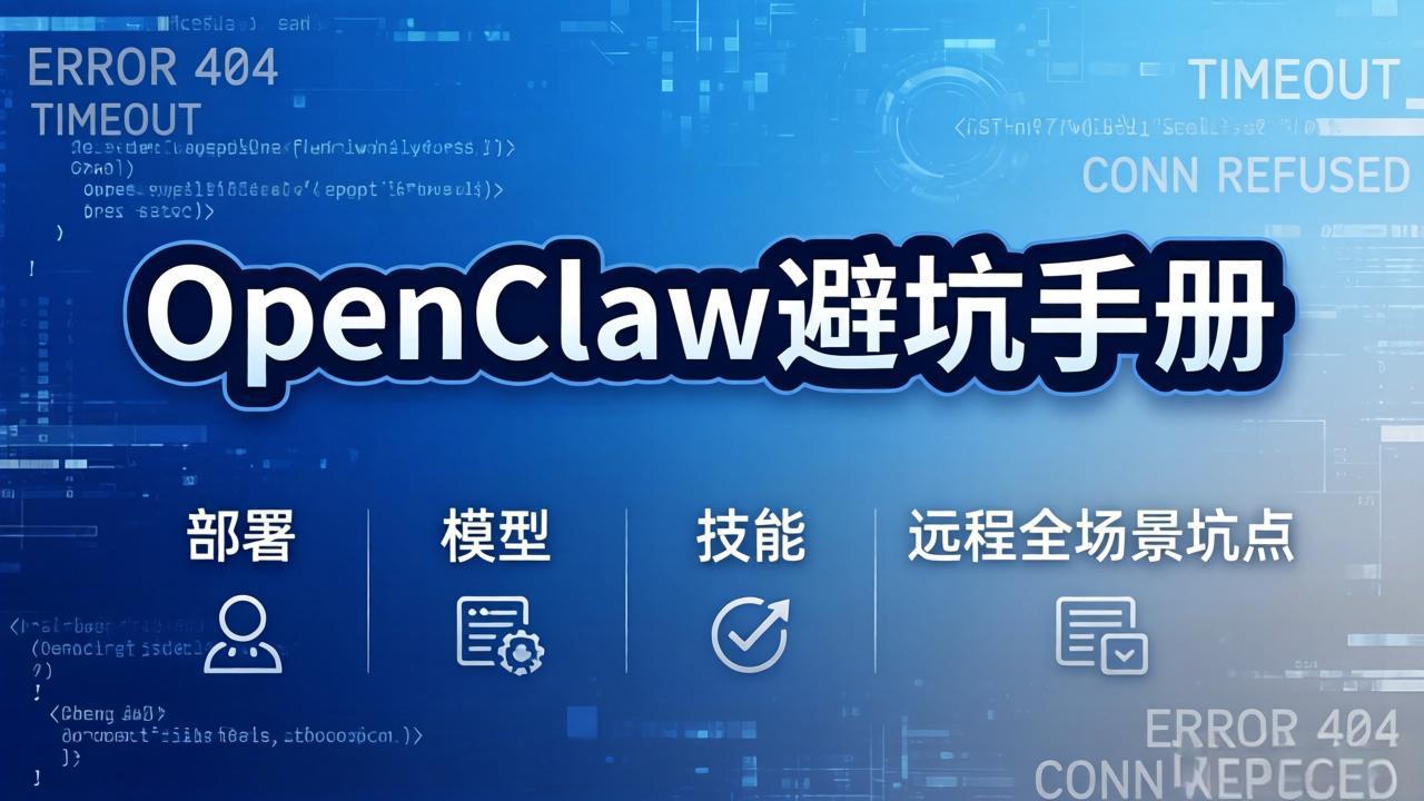 OpenClaw避坑手册：部署+模型+技能+远程全场景坑点，一次性给你说全，少走弯路-黑马项目网
