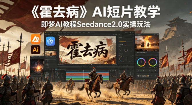 《霍去病》AI短片教学，即梦AI教程Seedance2.0实操玩法-黑马项目网