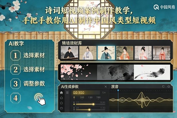 古诗词短视频案例制作教学,手把手教你用AI制作中国风类型短视频-黑马项目网