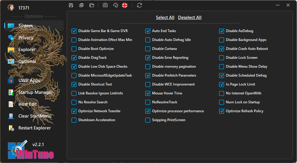 WinTune系统优化工具v2.2.1绿色版-黑马项目网