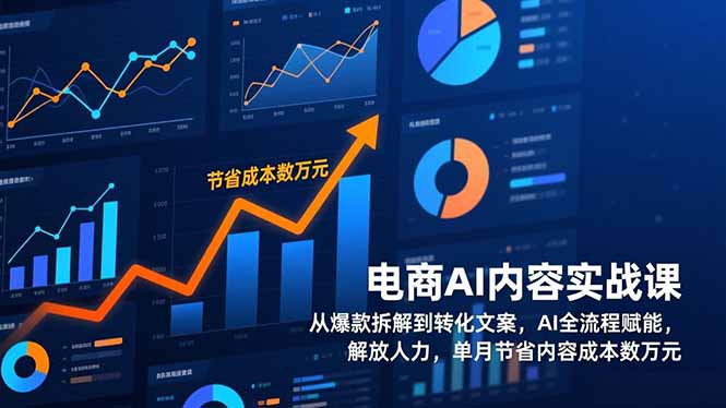 电商AI内容实战课，从爆款拆解到转化文案，AI全流程赋能，解放人力，单月节省内容成本数万元-黑马项目网