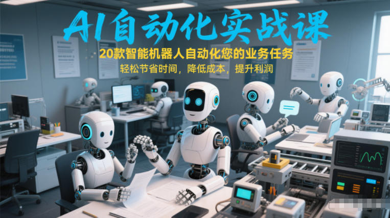AI自动化实战课：20款智能机器人自动化您的业务任务，轻松节省时间，降低成本，提升利润-黑马项目网