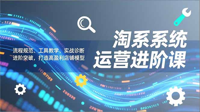 淘系系统运营进阶课2.0，流程规范、工具教学、实战诊断，进阶突破，打造高盈利店铺模型-黑马项目网