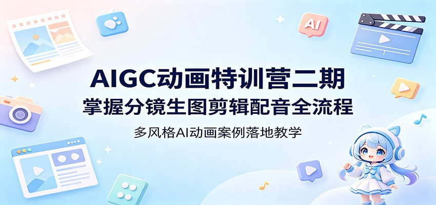 AIGC动画特训营二期：掌握分镜生图剪辑配音全流程，多风格AI动画案例落地教学-黑马项目网