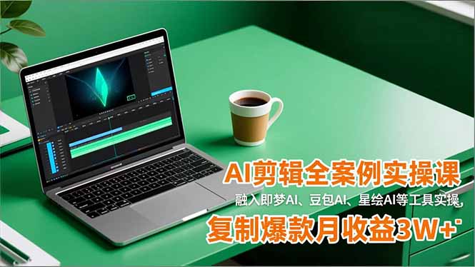 AI剪辑全案例实操课，融入即梦AI、豆包AI、星绘AI等工具实操，复制爆款月收益3W+-黑马项目网