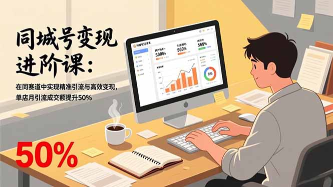 同城号变现进阶课：在同城赛道中实现精准引流与高效变现，单店月引流成交额提升50%-黑马项目网