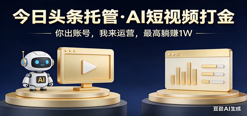 头条号AI托管,我提供作品,你提供账号,每天5分钟发布,小白躺赚3000+-黑马项目网