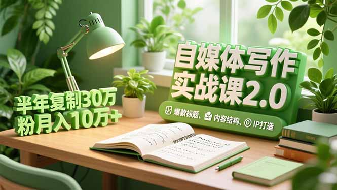 自媒体写作实战课2.0，爆款标题、内容结构、IP打造，半年复制30万粉月入10万+-黑马项目网