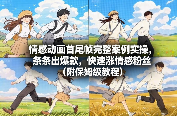 情感动画首尾帧完整案例实操，条条出爆款，快速涨情感粉丝(附保姆级教程)-黑马项目网