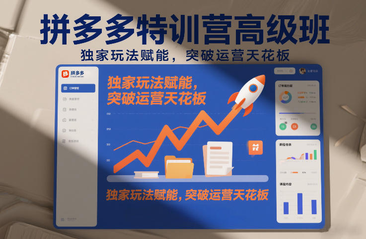 拼多多特训营高阶班，独家玩法赋能，突破运营天花板(更新26年4月18日)-黑马项目网