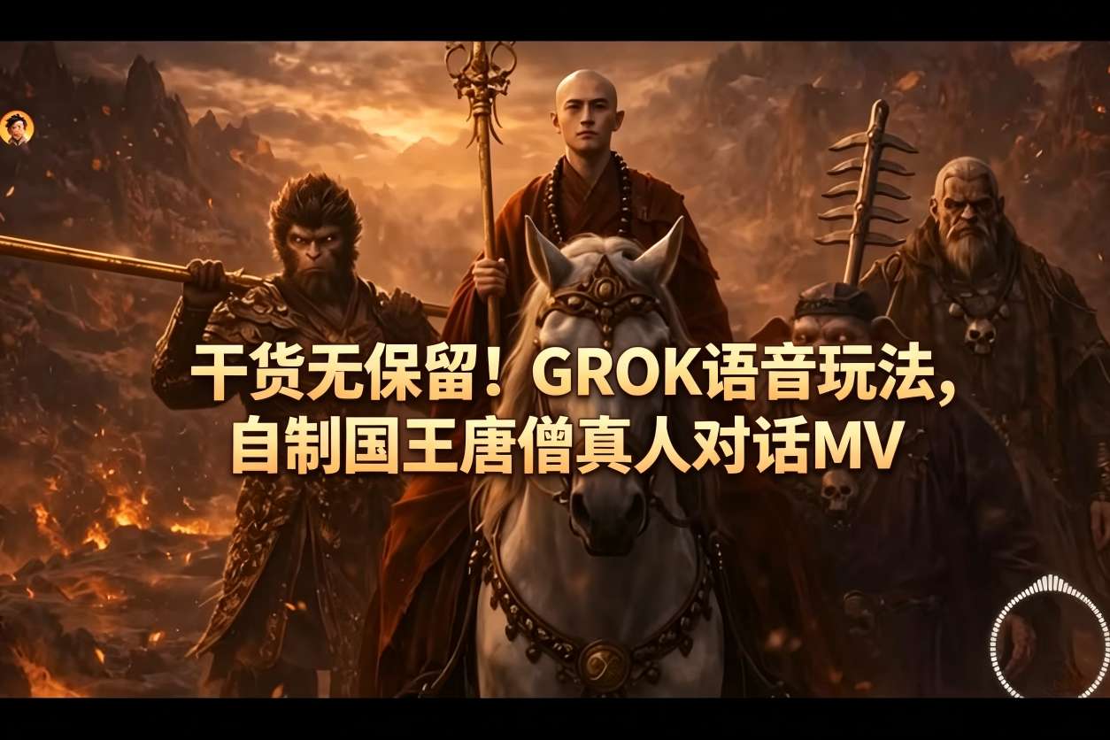 干货无保留！GROK语音玩法，自制国王唐僧真人对话MV-黑马项目网