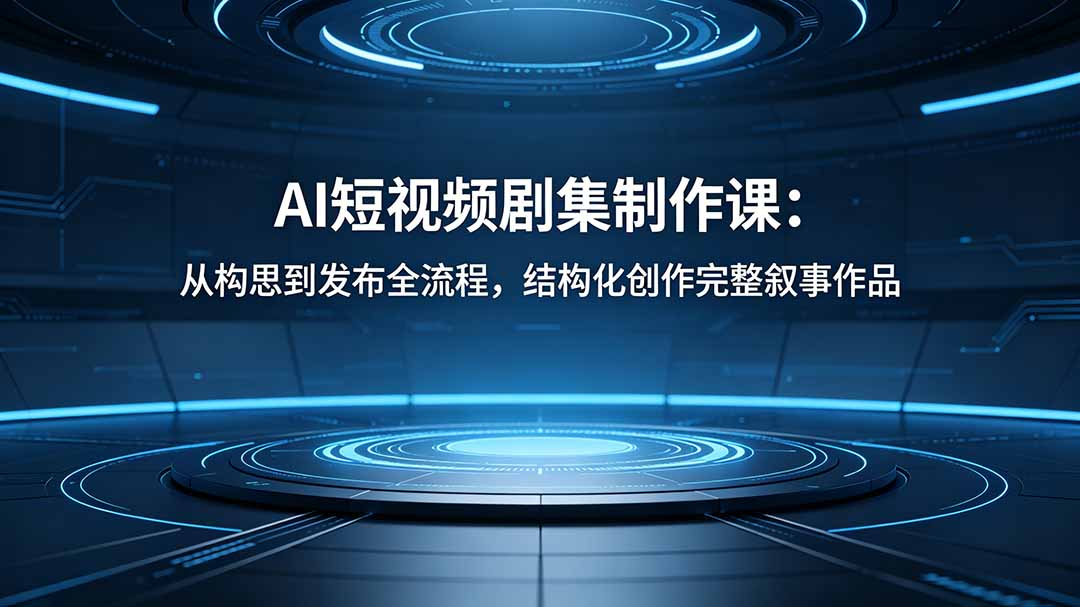 AI短视频剧集制作课：从构思到发布全流程，结构化创作完整叙事作品-黑马项目网