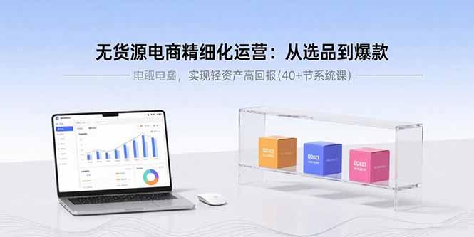 无货源电商精细化运营：从选品到爆款，实现轻资产高回报(40+节系统课-黑马项目网