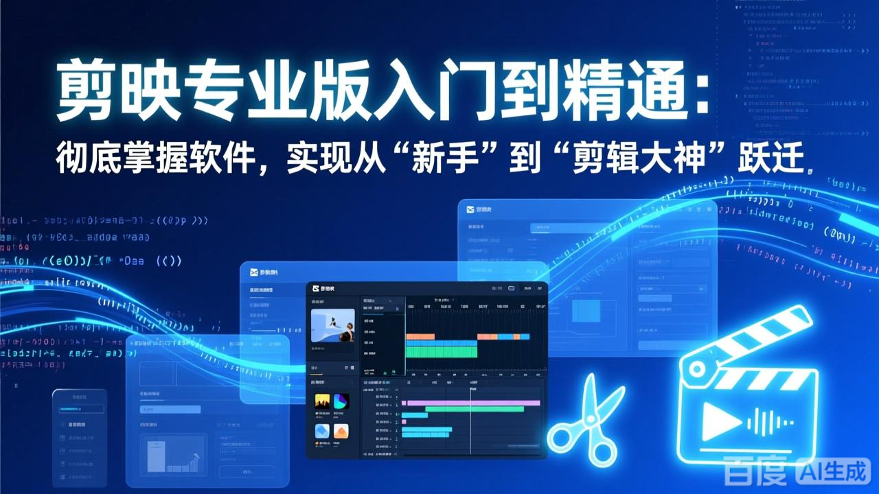 剪映专业版入门到精通：彻底掌握软件，实现从“新手”到“剪辑大神”跃迁-黑马项目网