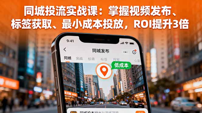 同城投流实战课：掌握视频发布、标签获取、最小成本投放，ROI提升3倍-黑马项目网