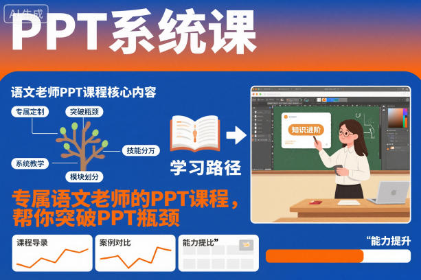 PPT系统课，专属语文老师的PPT课程，帮你突破PPT瓶颈-黑马项目网