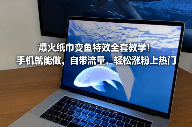 爆火纸巾变鱼特效全套教学！手机就能做，自带流量，轻松涨粉上热门-黑马项目网