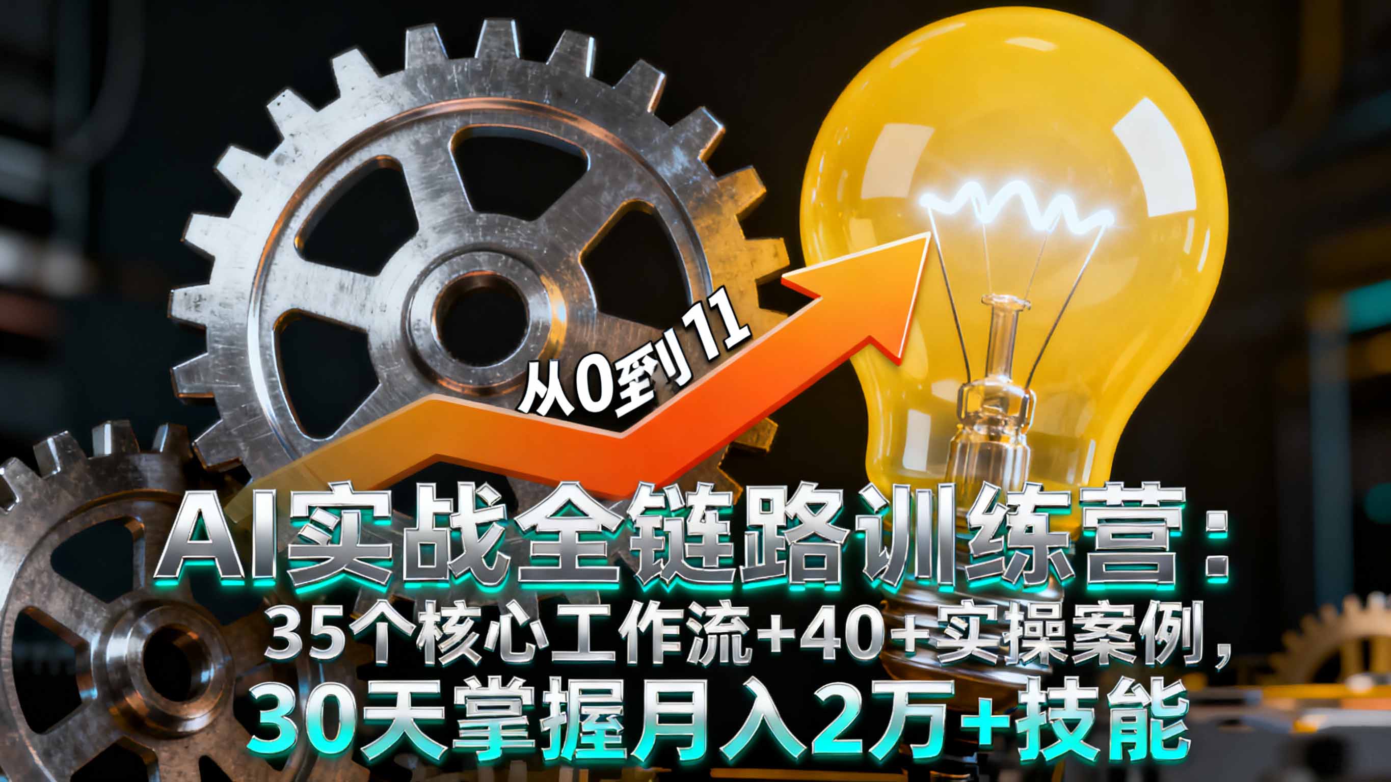AI实战全链路训练营：35个核心工作流+40+实操案例，30天掌握月入2万+技能-黑马项目网