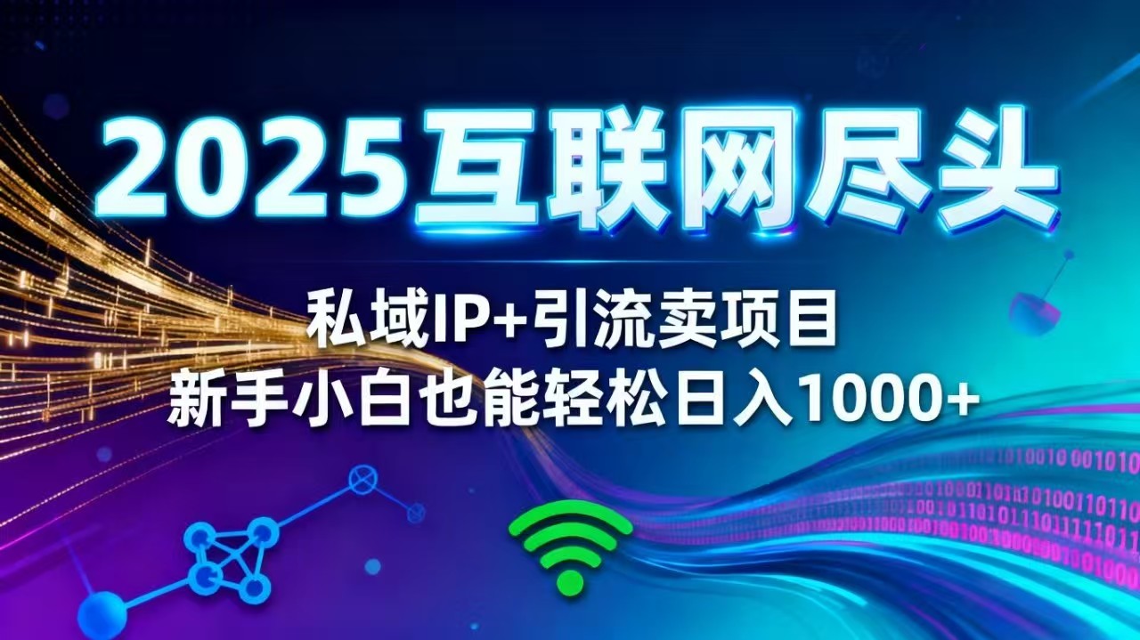 2025网创尽头王炸项目！私域 IP + 精准引流，新手小白在家躺赚日入 1000+-黑马项目网