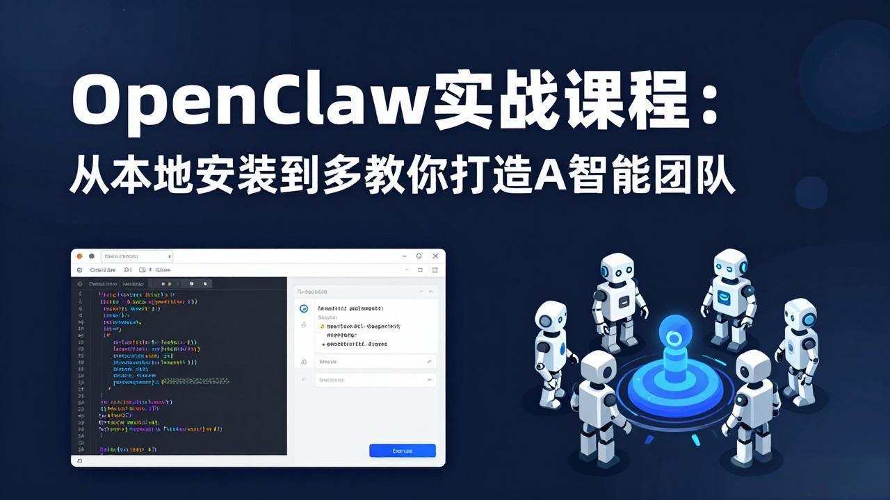 OpenClaw实战课程：从本地安装到多Agent协同，手把手教你打造AI智能团队-黑马项目网