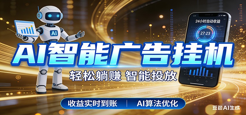 智能广告挂机新时代，利用碎片化时间实现稳定被动收益，AI帮你持续盈利-黑马项目网