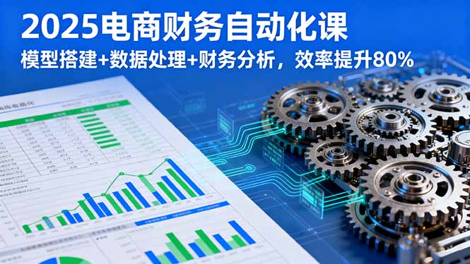 2025电商财务自动化课，模型搭建+数据处理+财务分析，效率提升80%-黑马项目网