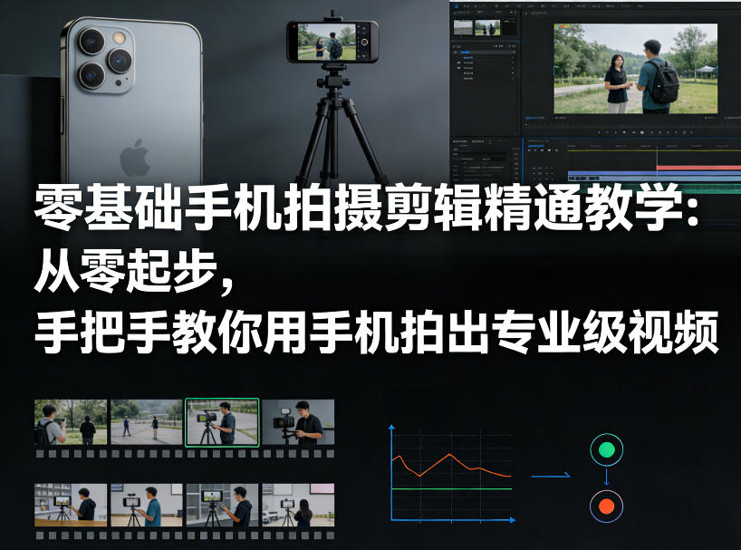 零基础手机拍摄剪辑精通教学：从零起步，手把手教你用手机拍出专业级视频-黑马项目网