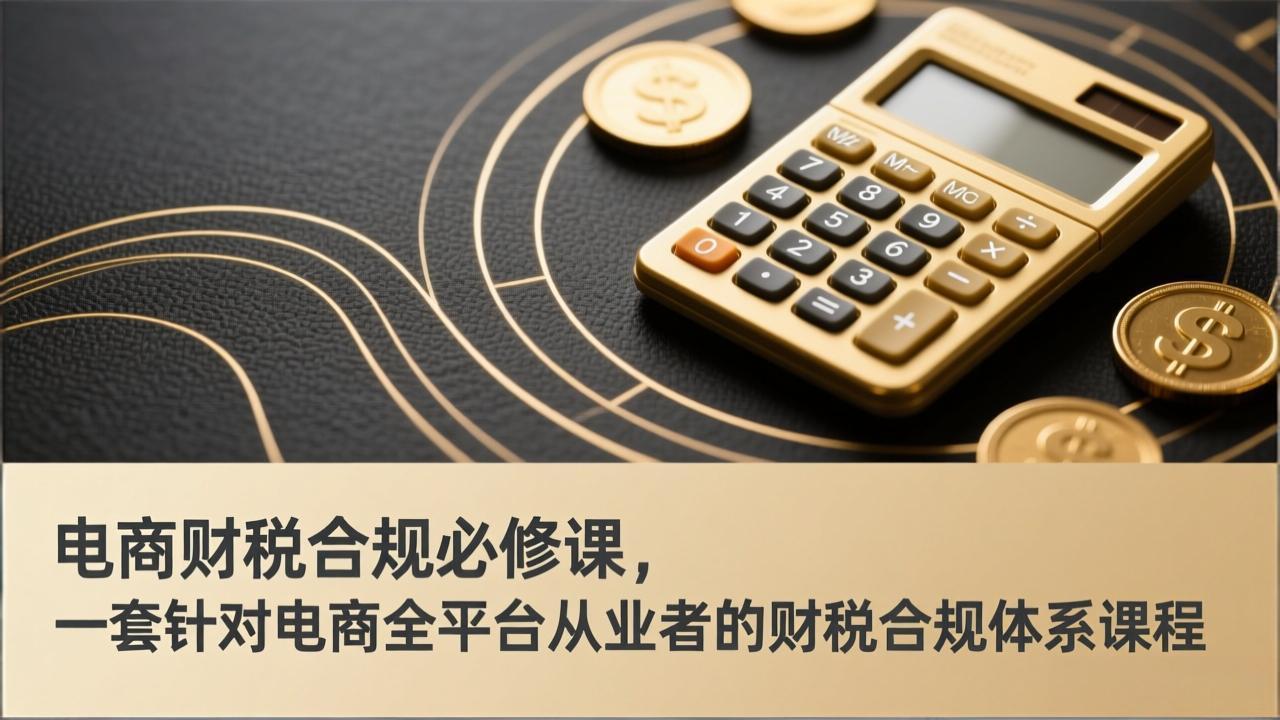 电商财税合规必修课，是一套针对电商全平台从业者的财税合规体系课程-黑马项目网