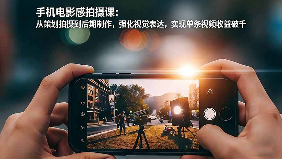 手机电影感拍摄课：从策划拍摄到后期制作，强化视觉表达，实现单条视频收益破千-黑马项目网