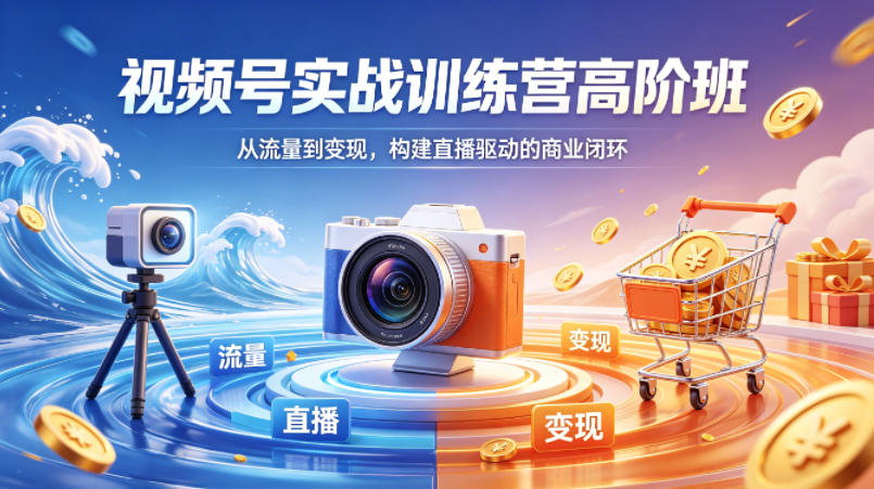 视频号实战训练营高阶班，从流量到变现，构建直播驱动的商业闭环(26年4月)-黑马项目网