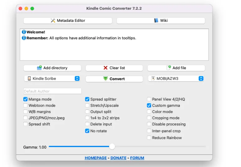 Kindle Comic Converter(开源免费漫画转电子书工具)-黑马项目网
