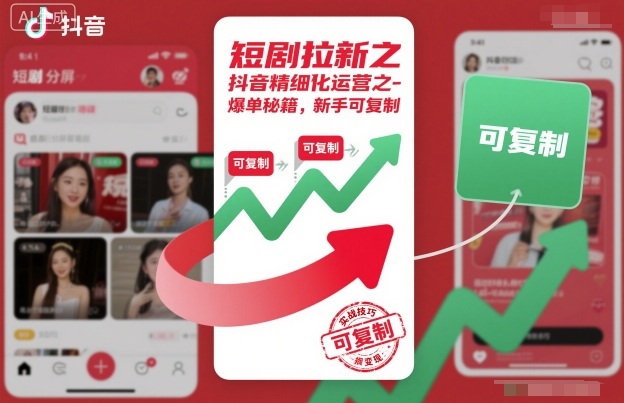 短剧拉新之抖音精细化运营之爆单秘籍，新手可复制-黑马项目网