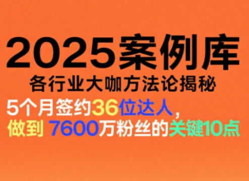 2025案例库，收录各行业大咖的方法论，各行业大咖方法论揭秘-黑马项目网