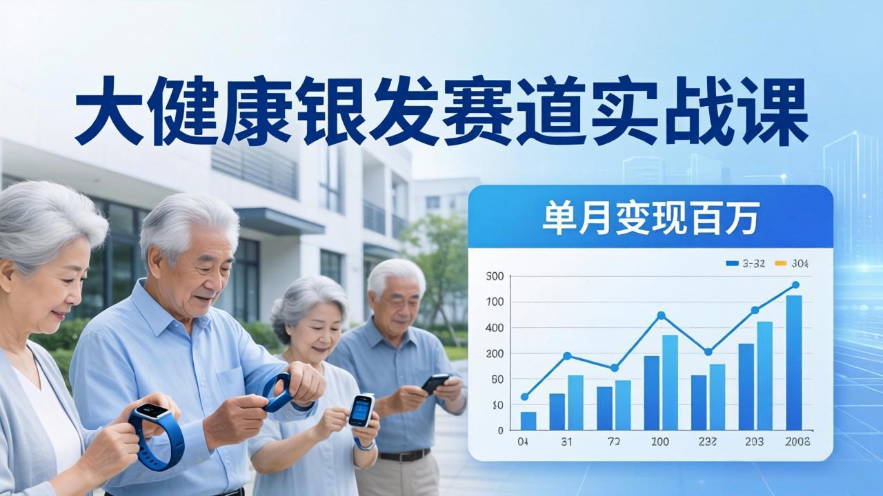 大健康银发赛道实战课：拆解视频号线索型 IP 单月变现百万逻辑，教你精准获客高效变现-黑马项目网