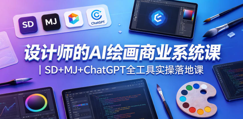 设计师的AI绘画商业系统课｜SD+MJ+ChatGPT全工具实操落地课-黑马项目网