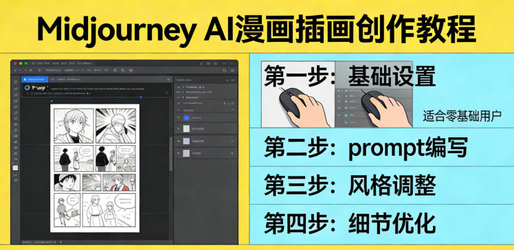 利用Midjourney AI人工智能轻松创作漫画插画教程，零基础创作完整漫画插画-黑马项目网