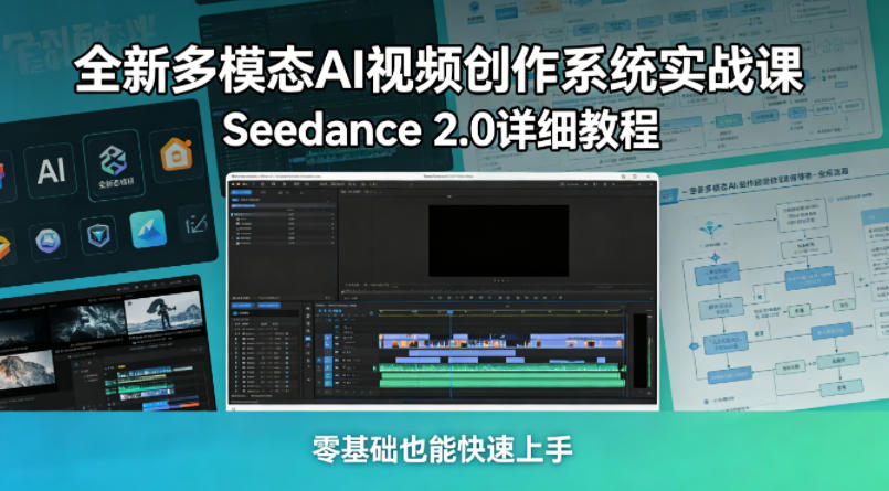 全新多模态AI视频创作系统实战课，Seedance 2.0详细教程，零基础也能快速上手-黑马项目网