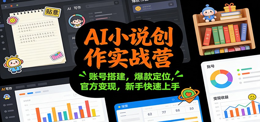 AI小说创作实战营:账号搭建,爆款定位,官方变现,新手快速上手-黑马项目网