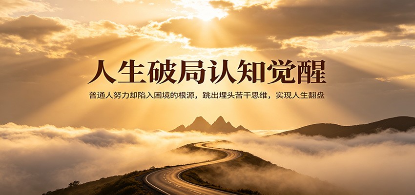 人生破局认知觉醒，普通人努力却陷入困境的根源，跳出埋头苦干思维，实现人生翻盘-黑马项目网