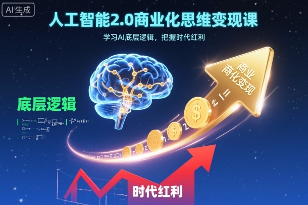 人工智能2.0商业化思维变现课，学习AI底层逻辑，把握时代红利-黑马项目网
