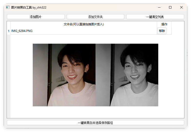 图片批量转黑白添水印工具-黑马项目网