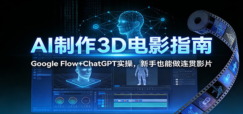 AI制作3D电影指南：Google Flow+ChatGPT实操，新手也能做连贯影片-黑马项目网